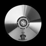 Front view of the silver Storz & Bickel Volcano Classic Vaporizer, showcasing its rounded metallic form and central control knob.