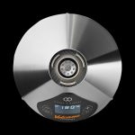 Front view of the Storz & Bickel Volcano Hybrid Vaporizer, displaying a digital temperature readout on its metallic surface.
