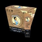 Box of Blazy Susan premium cannabis cones, featuring a vintage-style illustration of a woman and branding details.