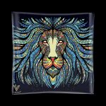 Colorful geometric lion head ashtray or tray, with a Syndicate logo.