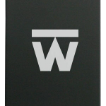 Front view of the Truweigh Gauge Digital Mini Scale, showcasing its compact, minimalist design on a dark background.