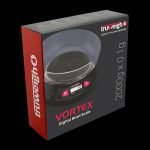 A close-up, angled view of the Truweigh Vortex Digital Bowl Scale, showcasing its circular design and branded logo.