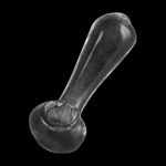 Black glass pipe isolated on a black background.
