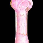 Pink glass smoking pipe.