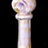 Iridescent glass pipe with a cracked marble effect.
