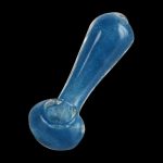 Blue glass pipe for smoking cannabis.