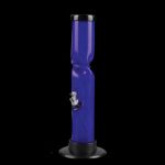 Blue acrylic water pipe with ice pinch and removable downstem.