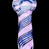 Purple and black swirled glass smoking pipe.