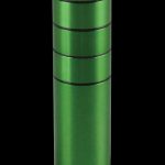 Green metal cannabis storage container.