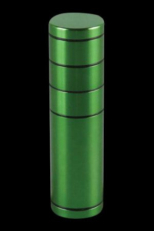 Green metal cannabis storage container.
