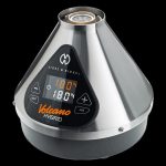 Storz & Bickel Volcano Hybrid vaporizer, displaying a temperature of 180°C.
