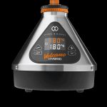 Storz & Bickel Volcano Hybrid vaporizer with inflated collection bag.
