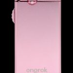 Pink cannabis storage case with “onrok” logo.