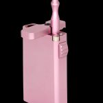 Pink butane torch lighter for cannabis concentrates.