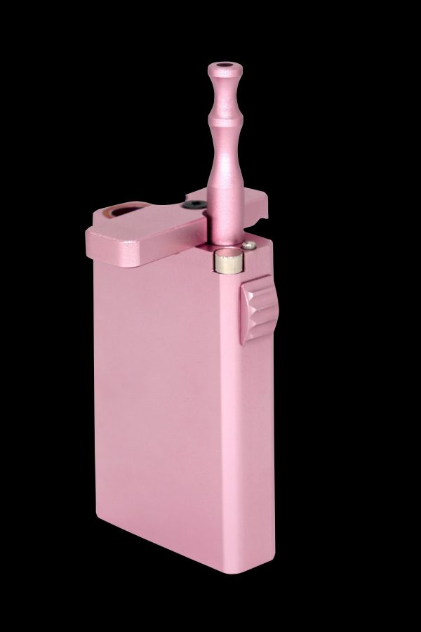 Pink butane torch lighter for cannabis concentrates.
