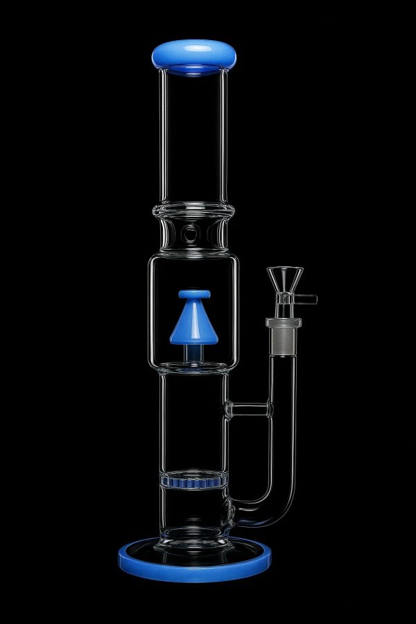 Smoke Cartel Straight Tube with Stacked Percs Bong - 17 in.