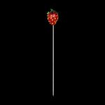 Strawberry-shaped dab tool with a long, slender metal tip on a black background.