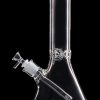 Clear glass bong with ice catcher, isolated on black.