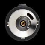 Close-up of a cannabis oil vape cartridge connector with visible markings.