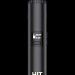 Black cannabis vaporizer pen with digital display.