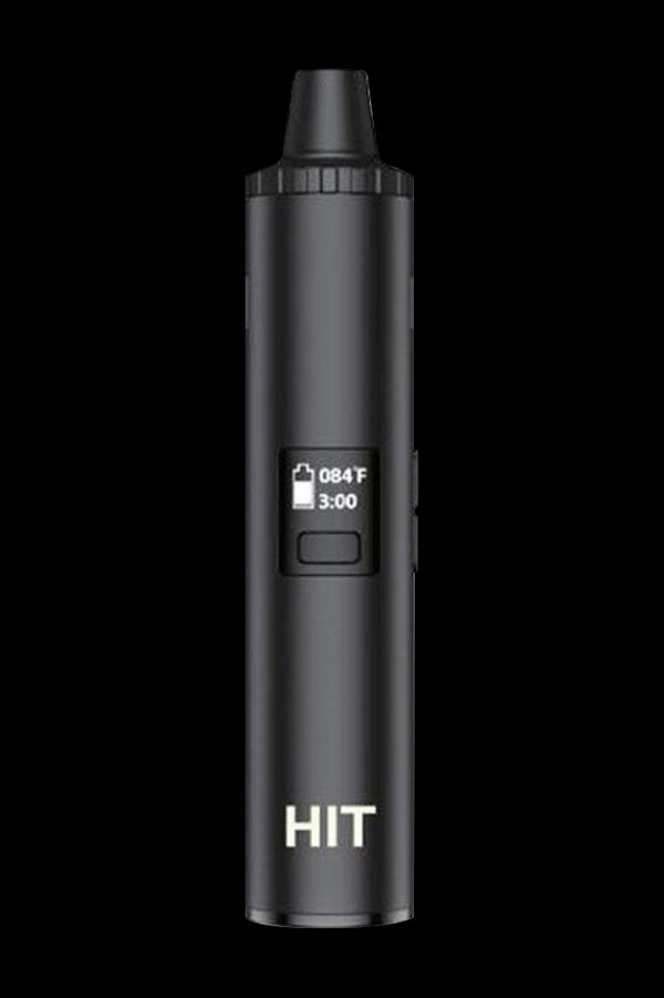 Black cannabis vaporizer pen with digital display.