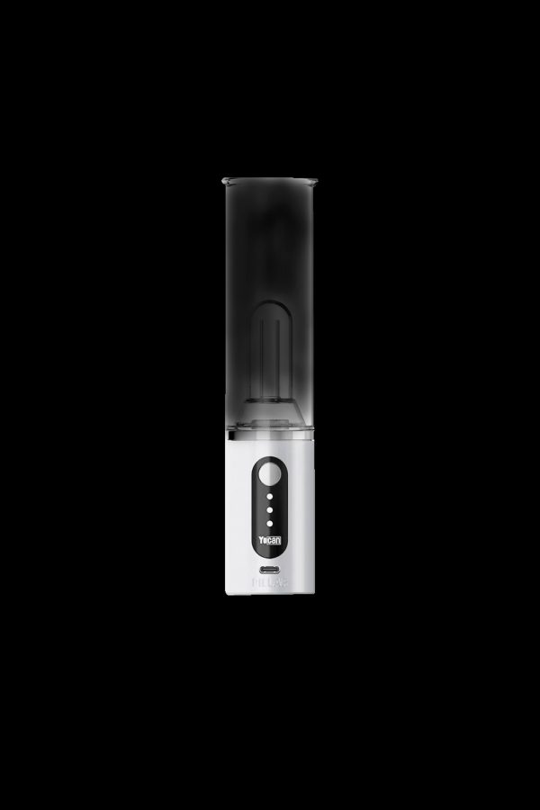 Yocan Evolve Plus XL vaporizer pen on a black background.