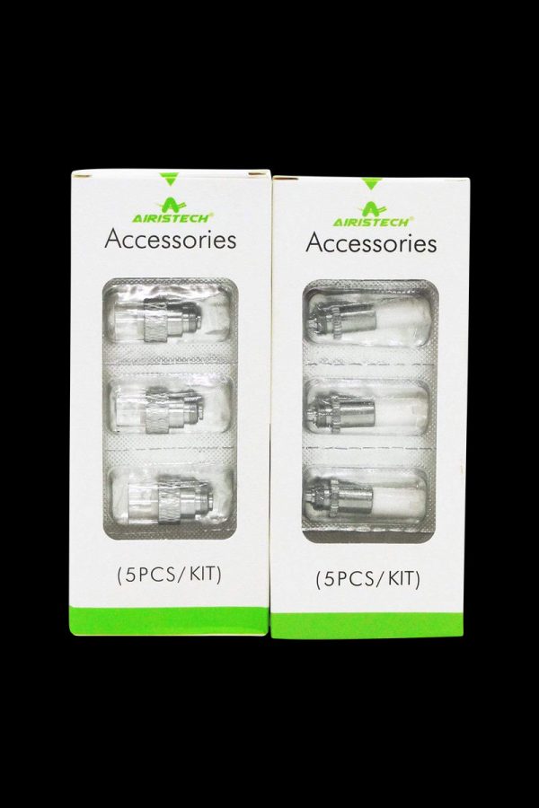 A side view of the Airistech HeadBanger Dab Replacement Coil - 5 Pack, displayed in clear packaging with branded details.