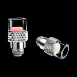 A close-up view of the Airistech HeadBanger Dab Replacement Coil, showing the metallic coil against a dark background.