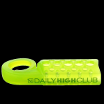 Neon green silicone carb cap with textured dome and “Daily High Club” logo.