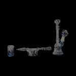 A front view of the Glass Bell Dab Rig, showing the clear glass construction and simple, rounded form.