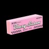 Pink booklet of “Blazy Susan” rolling tips with checkered border, isolated on a black background.