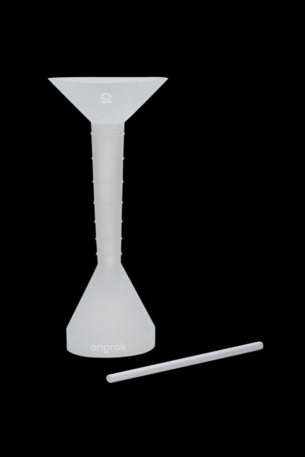 White glass cannabis water pipe with a removable downstem.