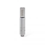 Silver cannabis oil vape cartridge with “OOZE” branding.