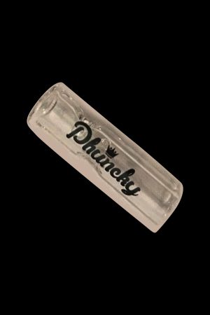 Clear glass blunt tip with “Dhuncky” script logo.