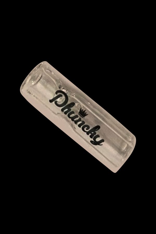 Clear glass blunt tip with “Dhuncky” script logo.