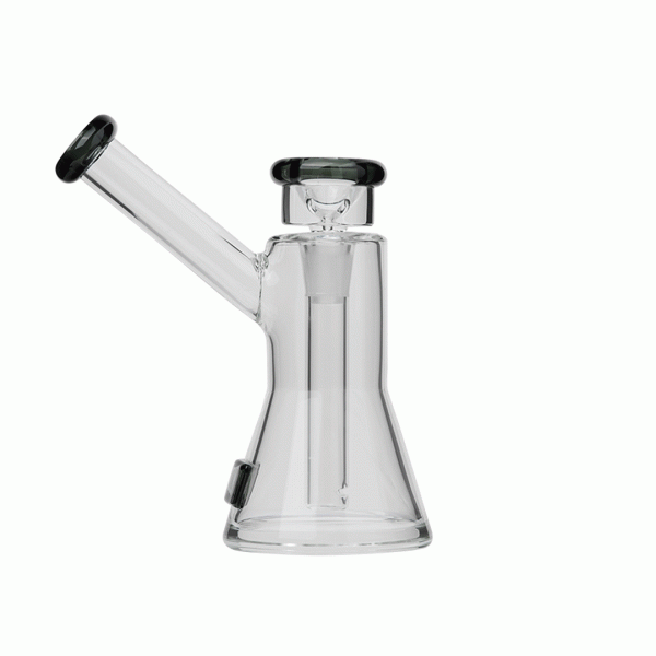 Sleek Tyson 2.0 Upper Cut Bubbler with clear glass and metallic accents, perfect for a smooth smoking experience.