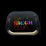 A sleek, black cannabis storage case with colorful “Daily High Club” lettering.
