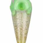 Front view of the Single Scoop Ice Cream Spoon Pipe, a ceramic pipe shaped like a melting scoop of ice cream.