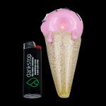 A close-up shot of the Single Scoop Ice Cream Spoon Pipe, resembling a miniature ice cream cone with a spoon-shaped bowl.