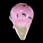 A close-up shows the Single Scoop Ice Cream Spoon Pipe resembling a melting scoop of ice cream.