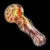 Fumed Latticino Spoon Pipe