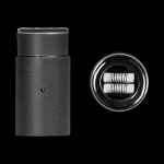Close-up of the Aurora Dual Ceramic Atomizer, showcasing its ceramic coil detail against a dark background.