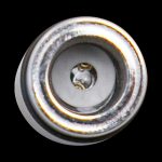 Close-up, top-down view of the Aurora Halo Ceramic Quartz Atomizer, showcasing its circular quartz surface.