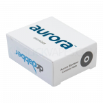 Front view of the Aurora Halo Ceramic Quartz Atomizer, featuring a simple white finish and visible branding.