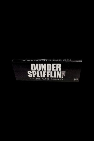 Black and white graphic for “Dunder Spliffin Inc.” rolling papers, with the tagline "Limitless paper in a paperless world.”
