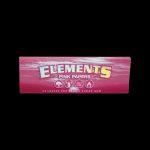 Pack of Elements pink rolling papers against a black background.