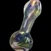 Iridescent glass pipe against a black background.