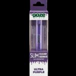 Ooze Slim Clear Series ultra purple 400mAh 510 thread vape battery packaging.