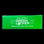 Pack of Green Locker unbleached rolling papers with a green diamond pattern.