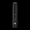 Front view of the Pro Vaporizer, a sleek, black device with a minimalist design and a subtle illuminated power button.